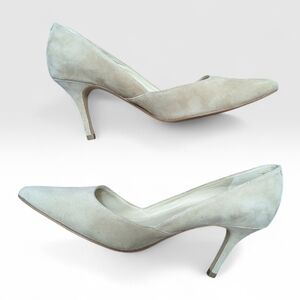 Marc Fisher Size 6M Tuscany Pointed Toe Pump Beige Natural Suede Work To Weekend